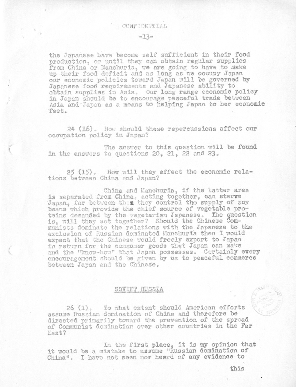 Record of Round-Table Discussion by Twenty-Five Far East Experts with the Department of State on "American Policy Toward China" [Part 2]