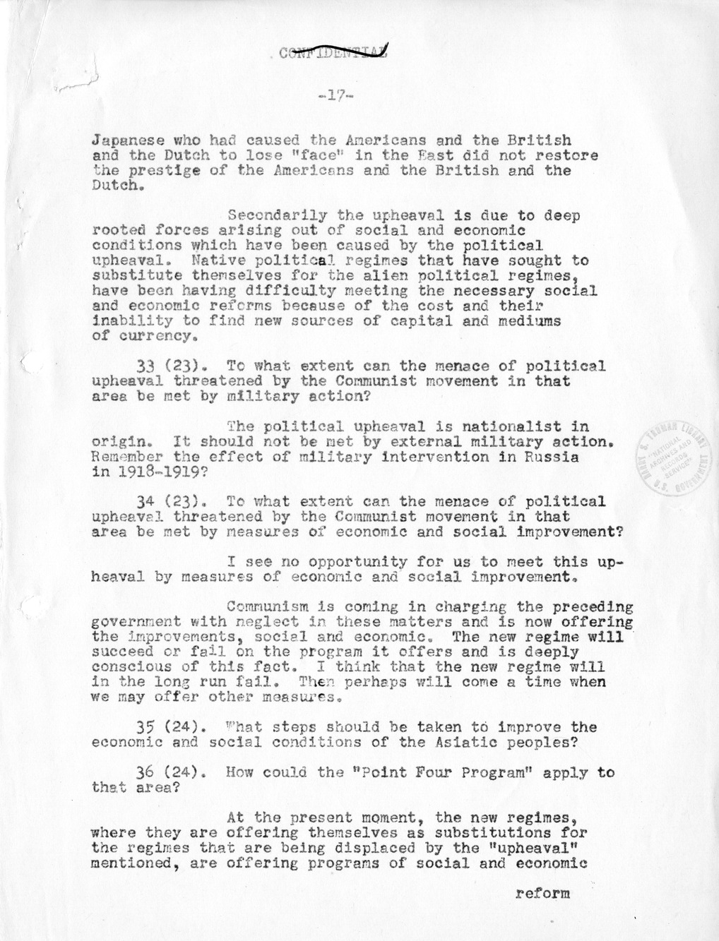 Record of Round-Table Discussion by Twenty-Five Far East Experts with the Department of State on "American Policy Toward China" [Part 2]