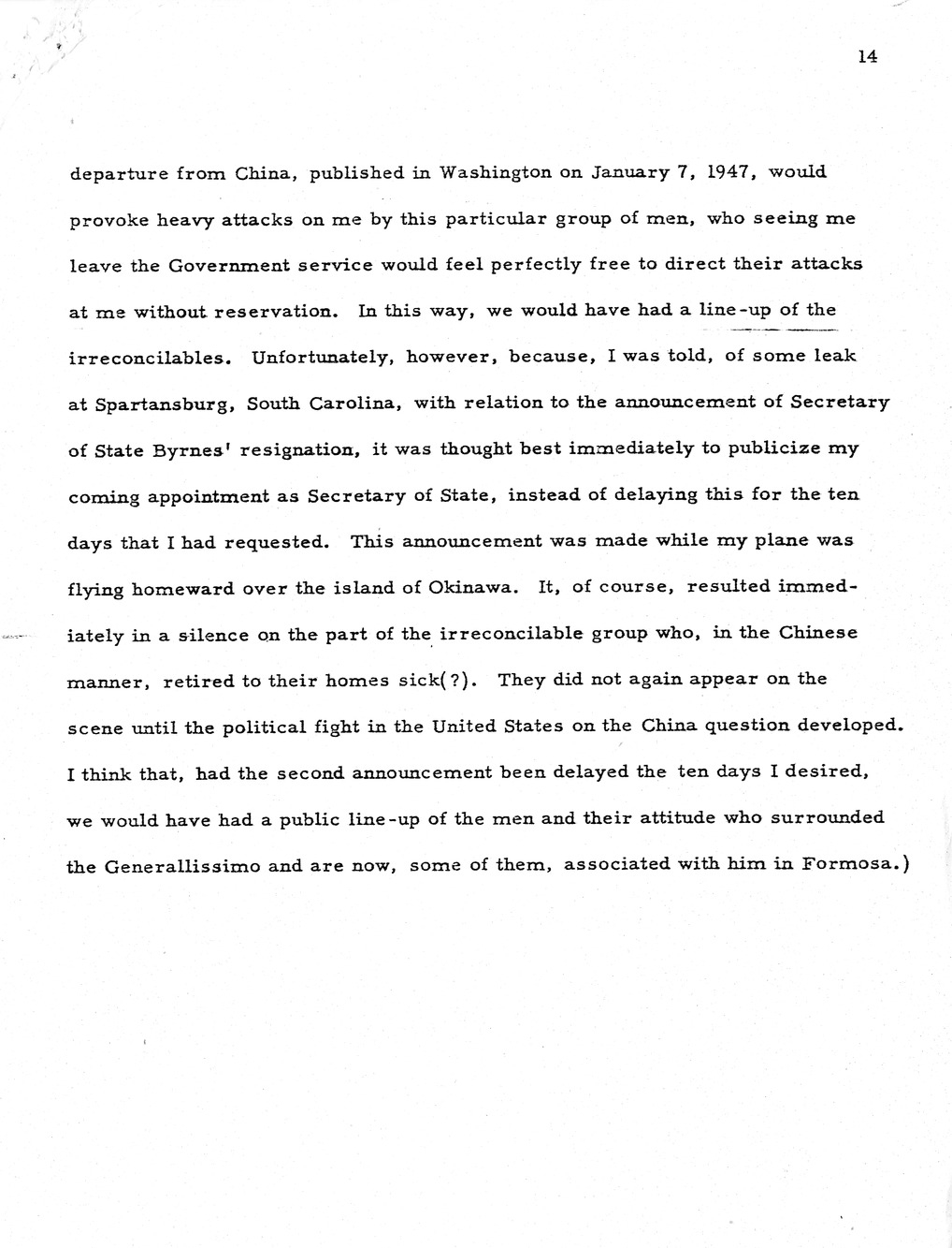 Record of Round-Table Discussion by Twenty-Five Far East Experts with the Department of State on "American Policy Toward China" [Part 2]