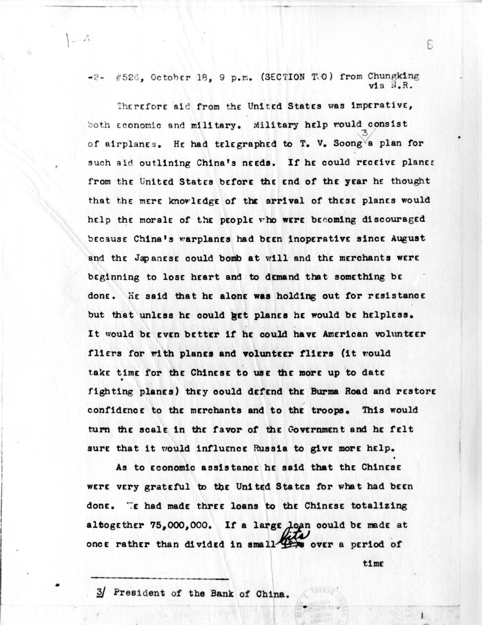 Telegram to the Secretary of State from Nelson T. Johnson