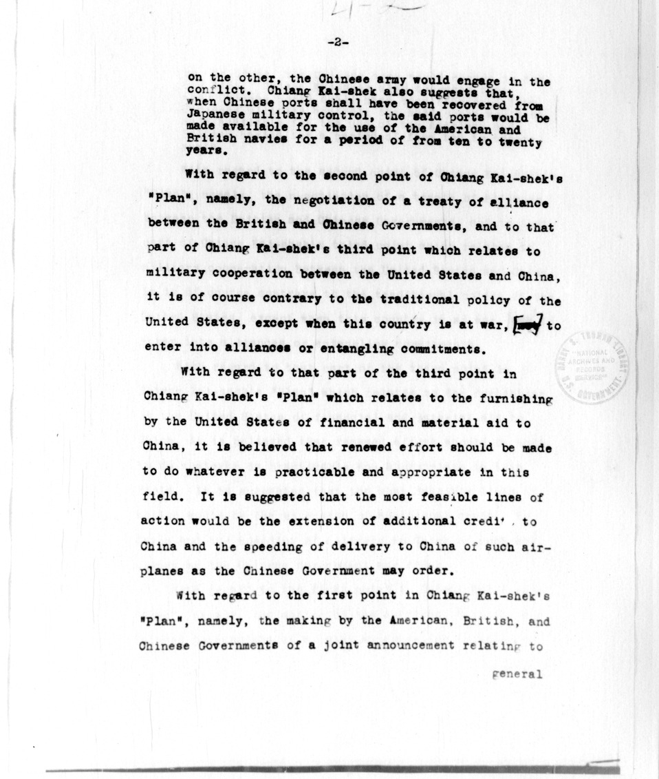 Memorandum from the Department of State - Division of Far Eastern Affairs
