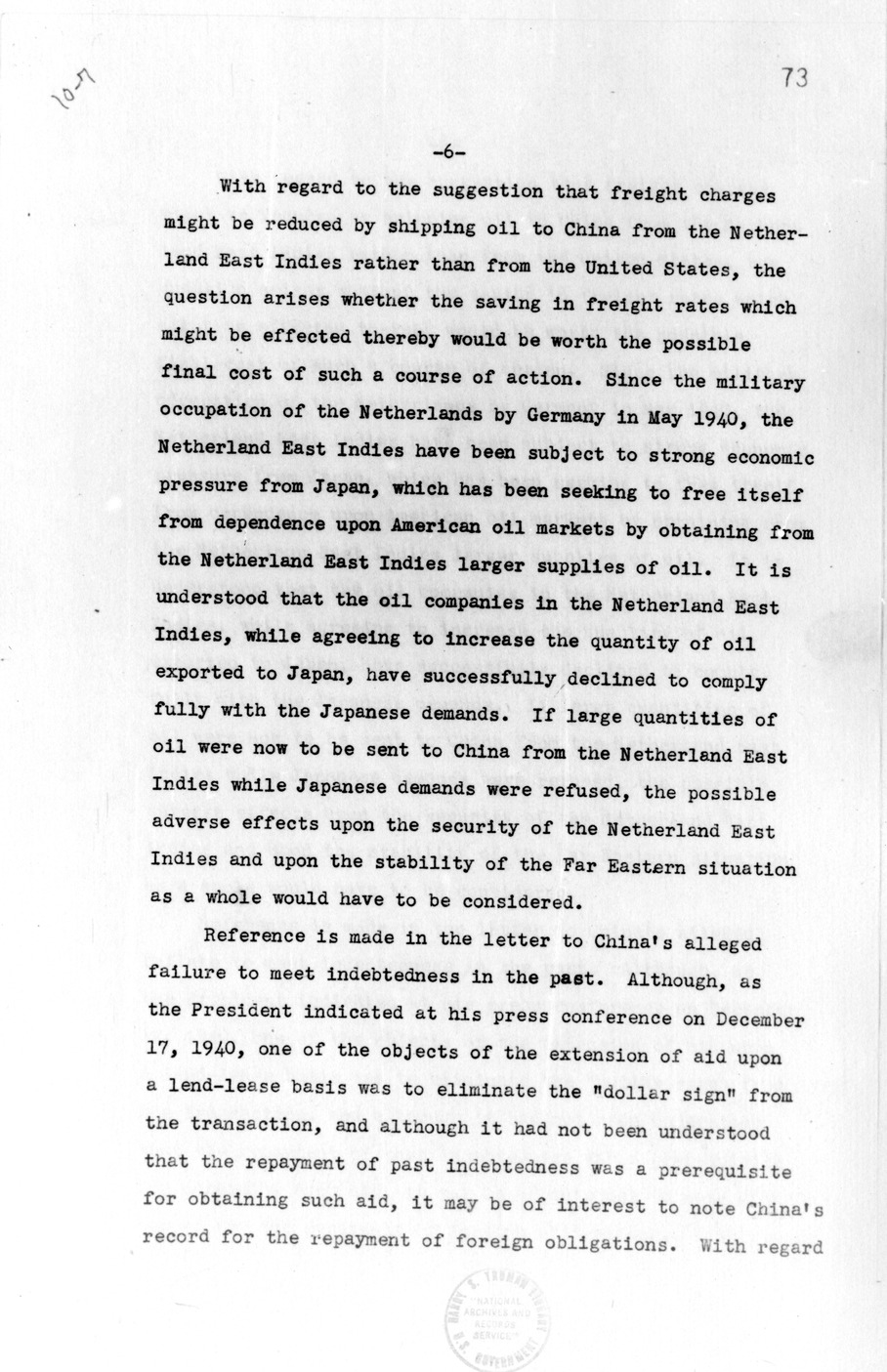 Memorandum, The American Policy of Aiding China and Technical Problems of Methods and Means