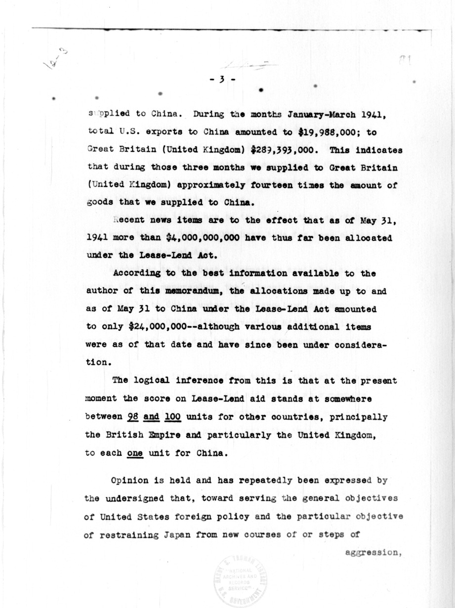 Memorandum from Department of State, Adviser on Political Relations