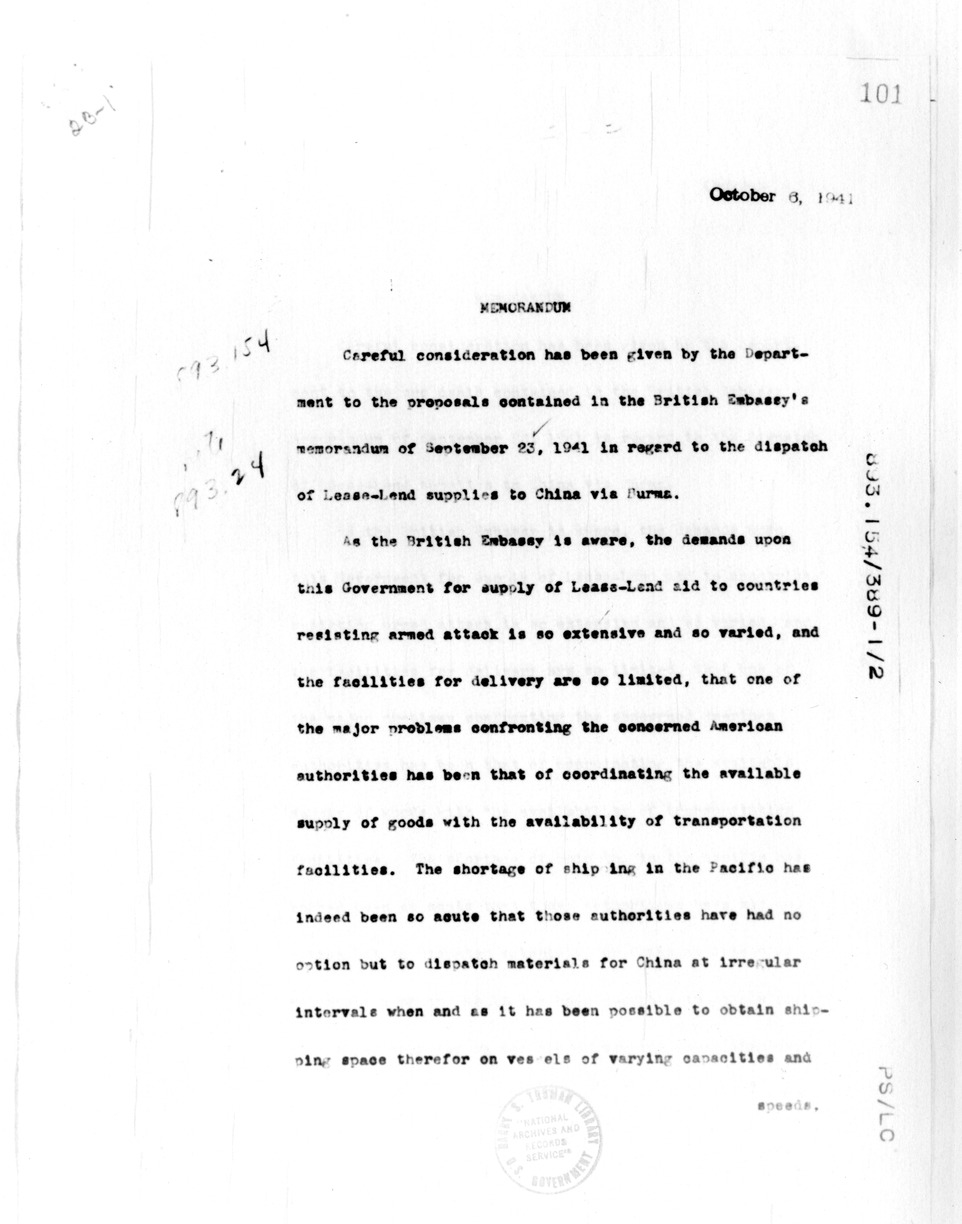 Department of State Memorandum