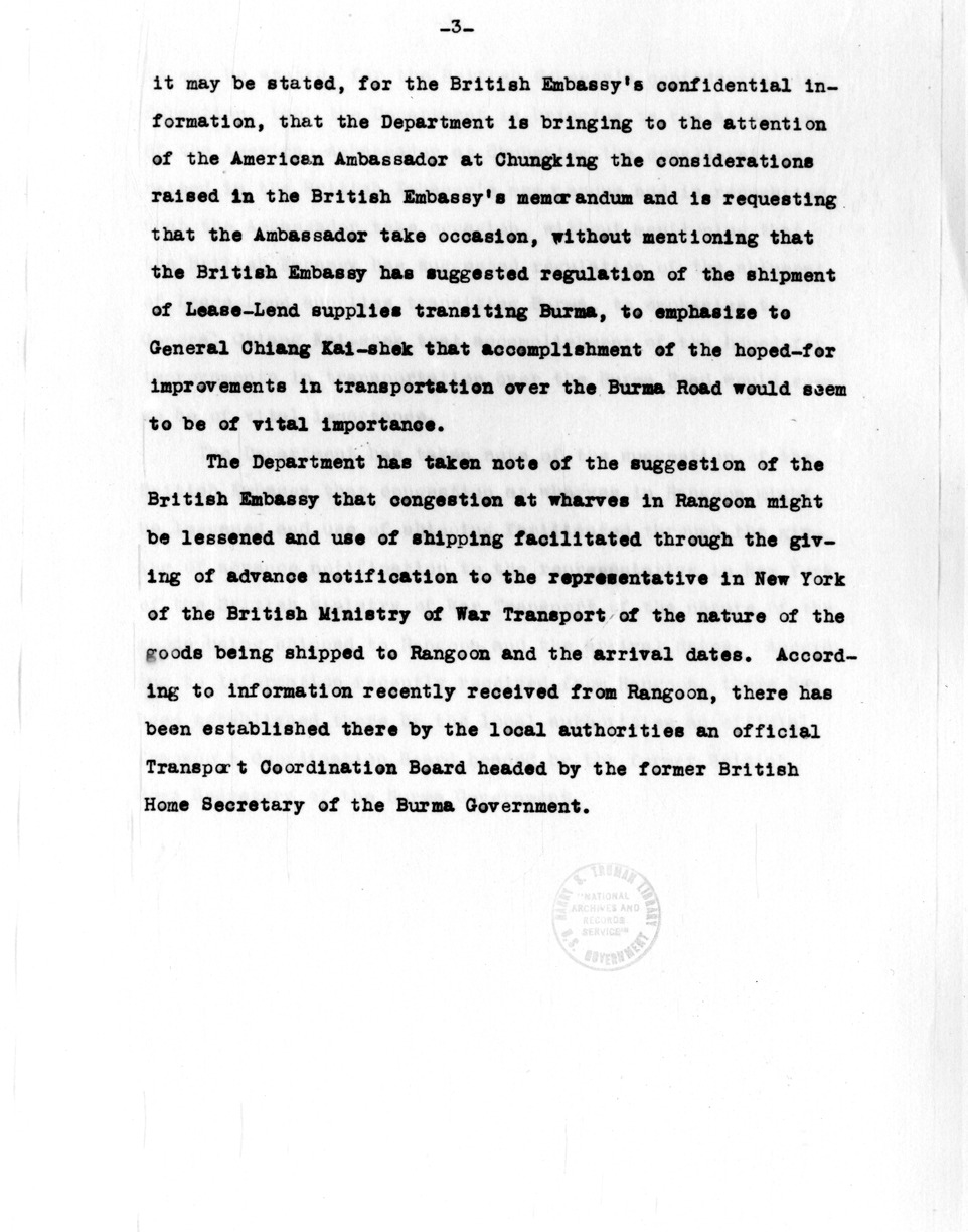 Department of State Memorandum