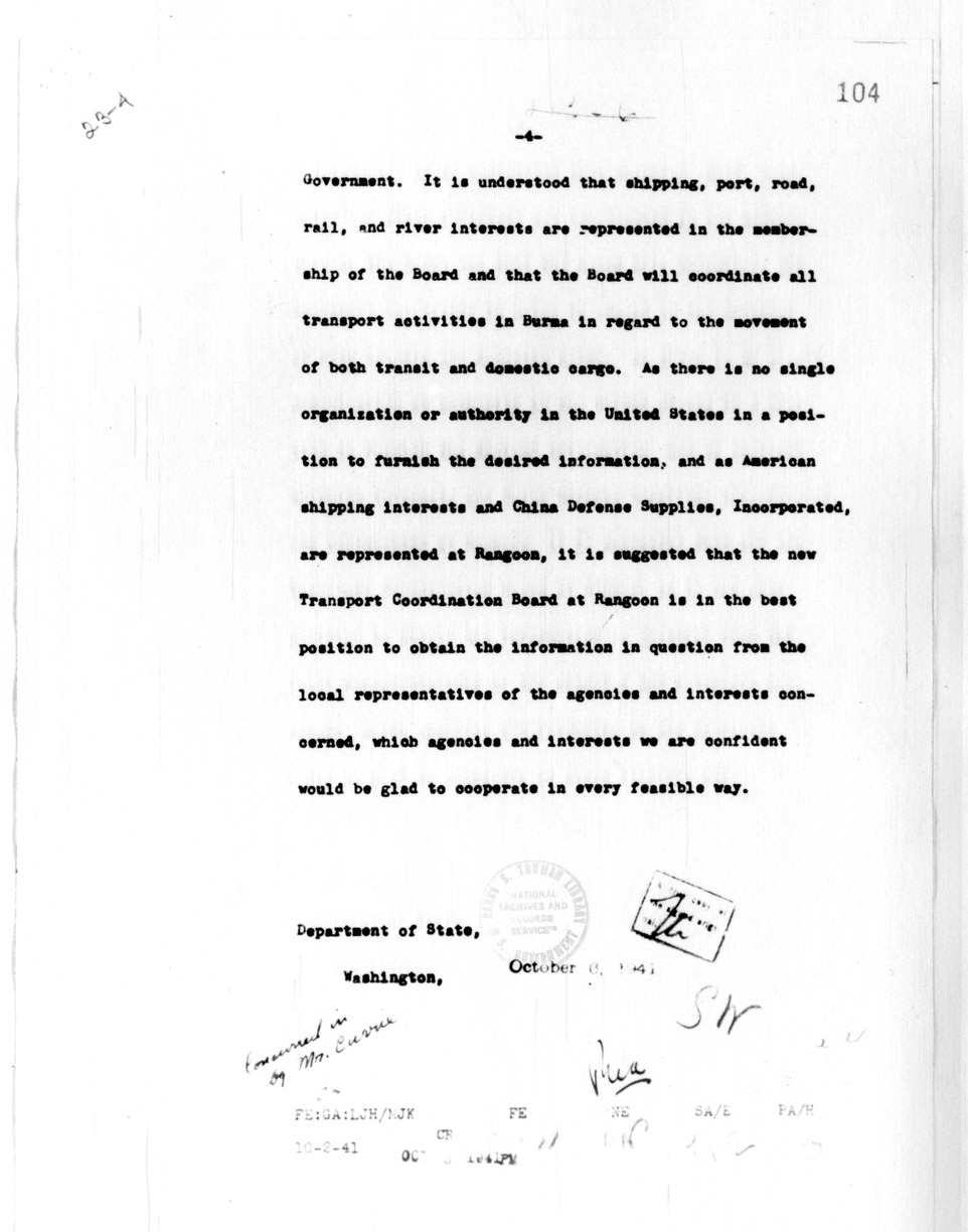 Department of State Memorandum