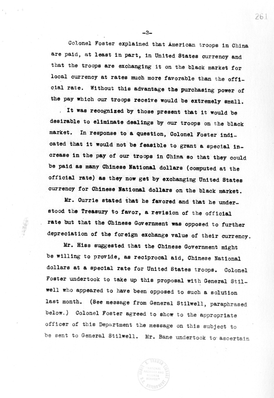 Memorandum of Conversation with Herbert Feis, George Atcheson, Alger Hiss, Eugene Rostow, W. Willoughby, Lauchlin Currie, Colonel Eugene M. Foster, Major William Gaud, and Charles Bane