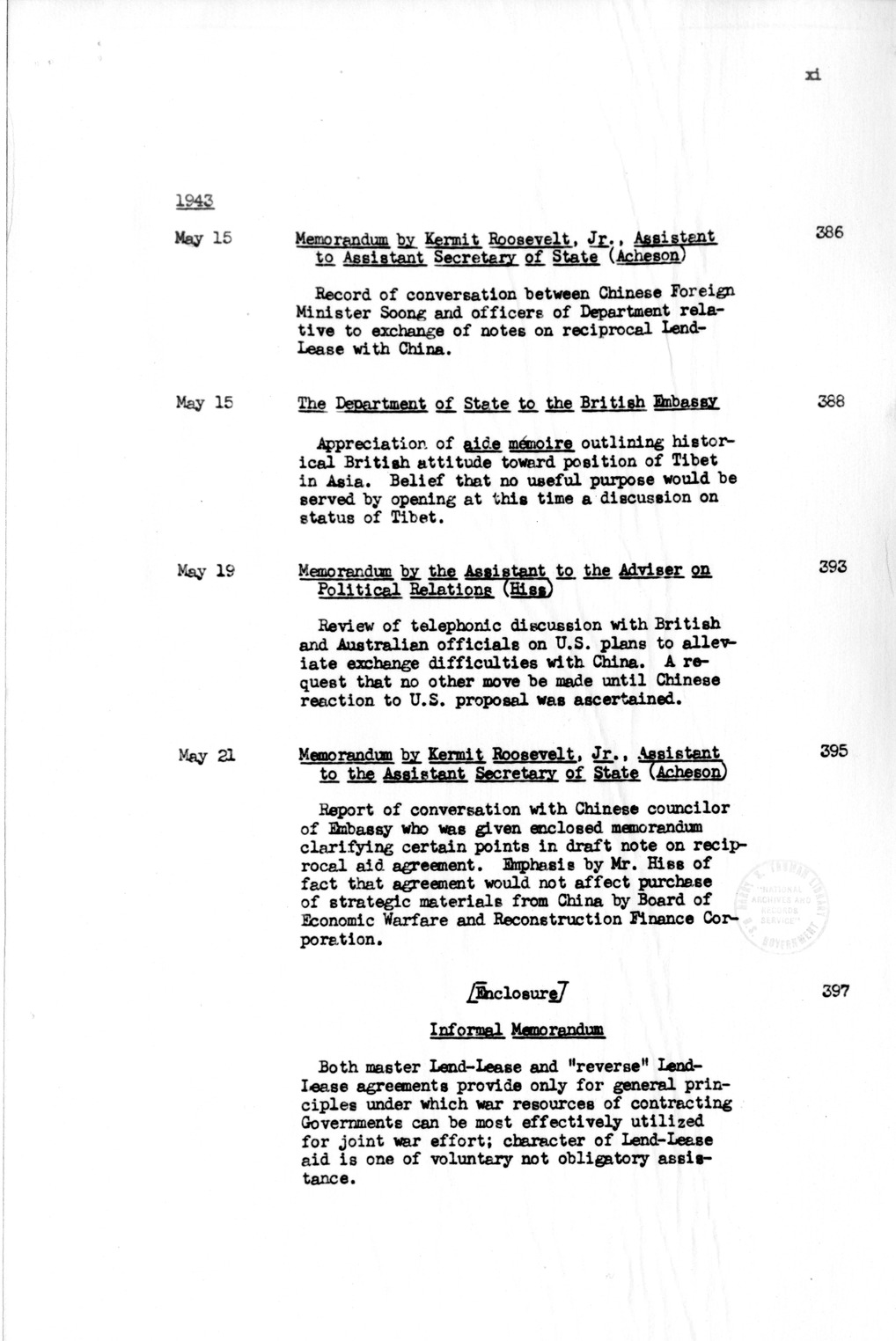 Lend Lease Act Document