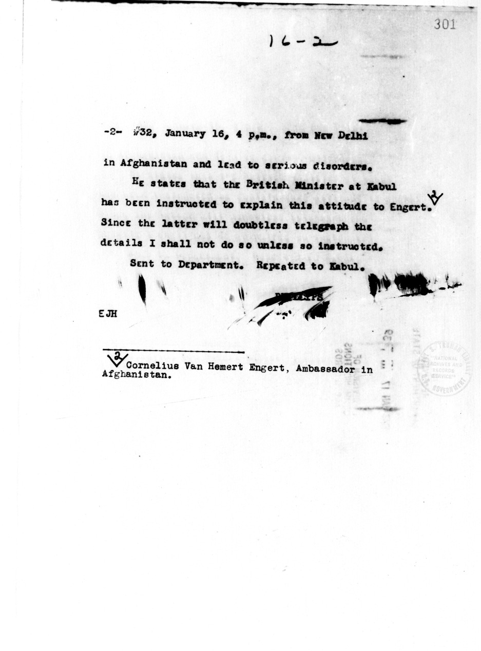 Telegram from Phillips to Secretary of State Cordell Hull