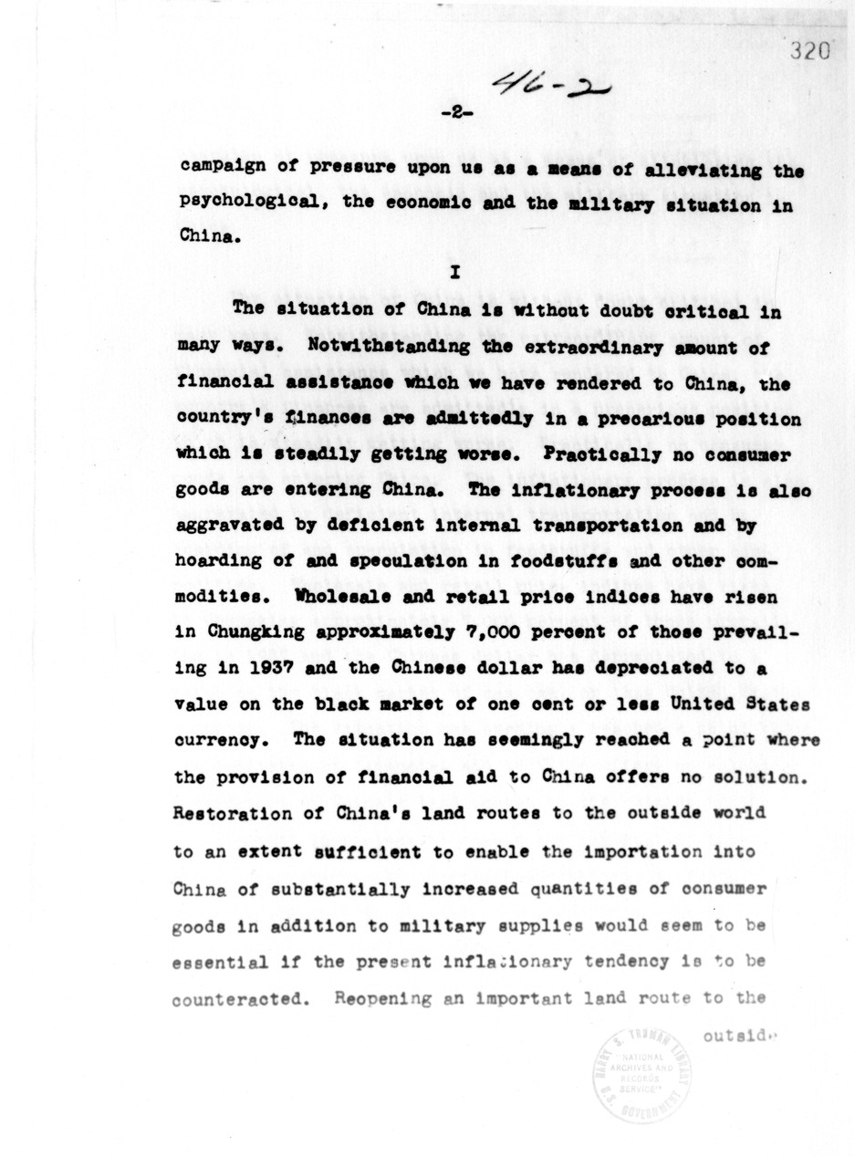 Memorandum from the Department of State - Division of Far Eastern Affairs