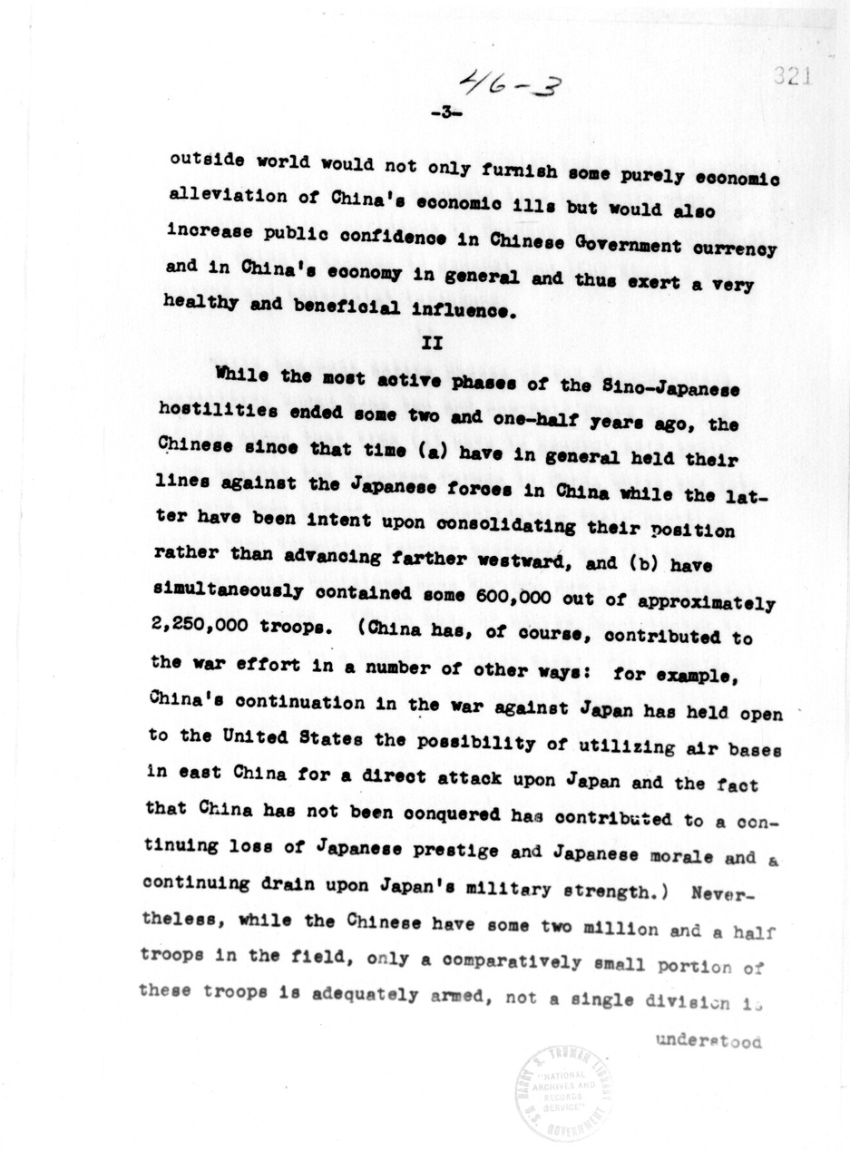 Memorandum from the Department of State - Division of Far Eastern Affairs