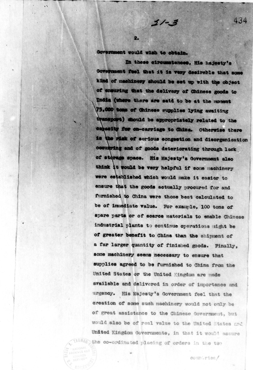 Memorandum from R. I. Campbell to Thomas Finletter with Attached Aide Memoire