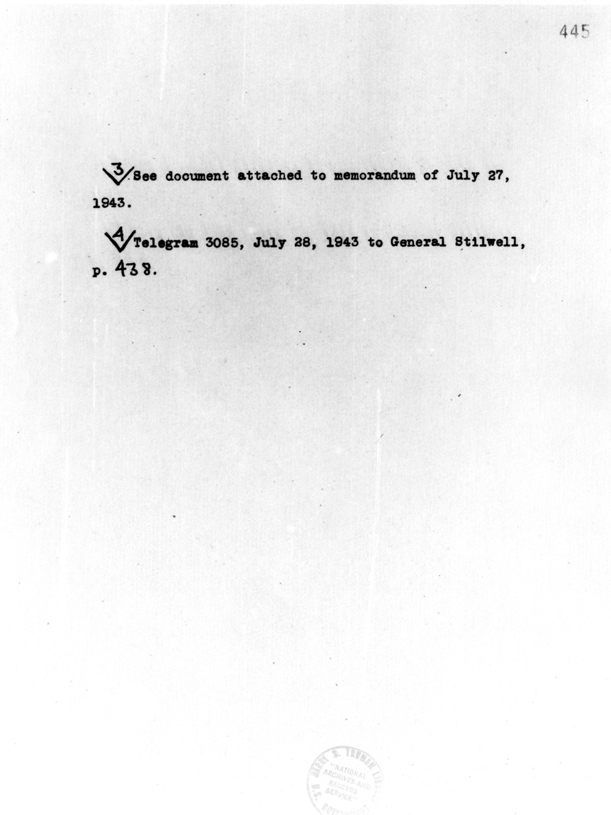 State Department Telegram from Secretary of State Cordell Hull to American Embassy, Chungking