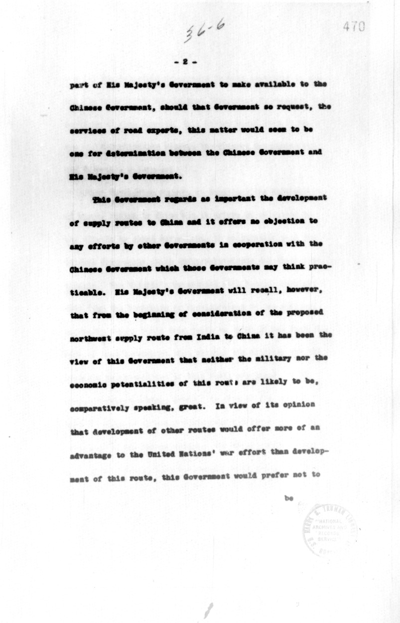 Memorandum from Secretary of State Cordell Hull to British Embassy