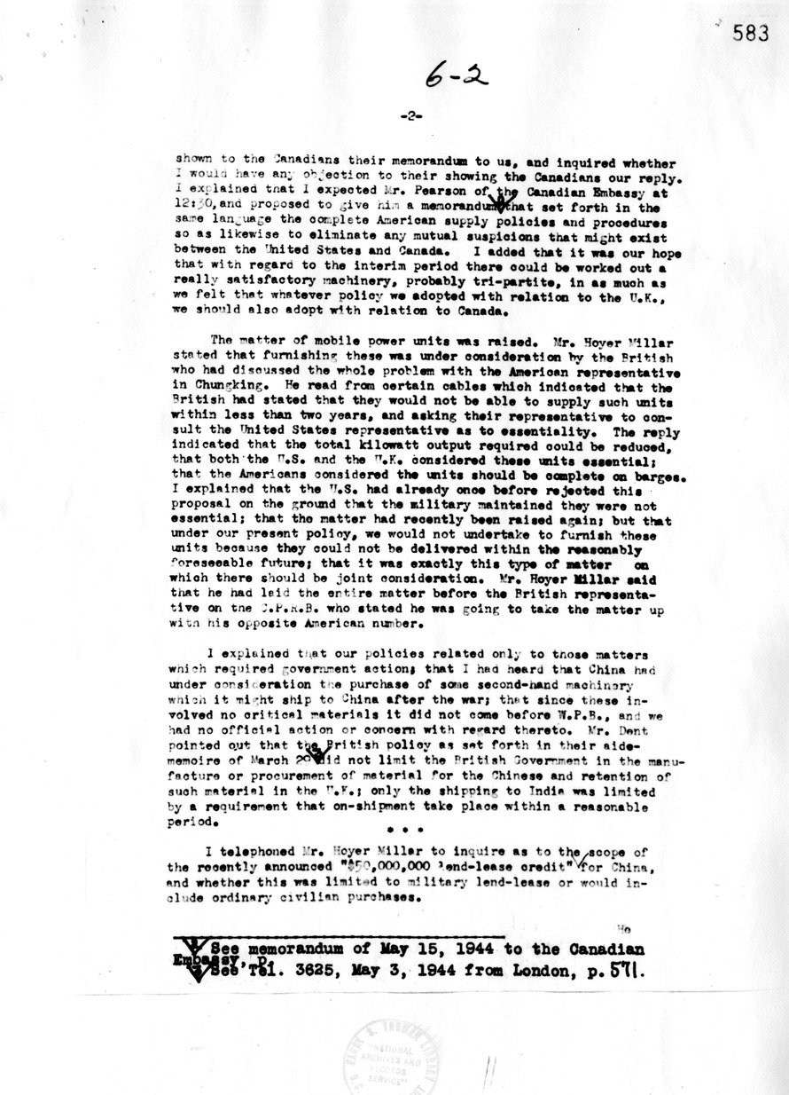 Memorandum of Conversation with F. R. Hoyer Millar, John S. Dent, Roger B. Stevens, and Abbot L. Moffat