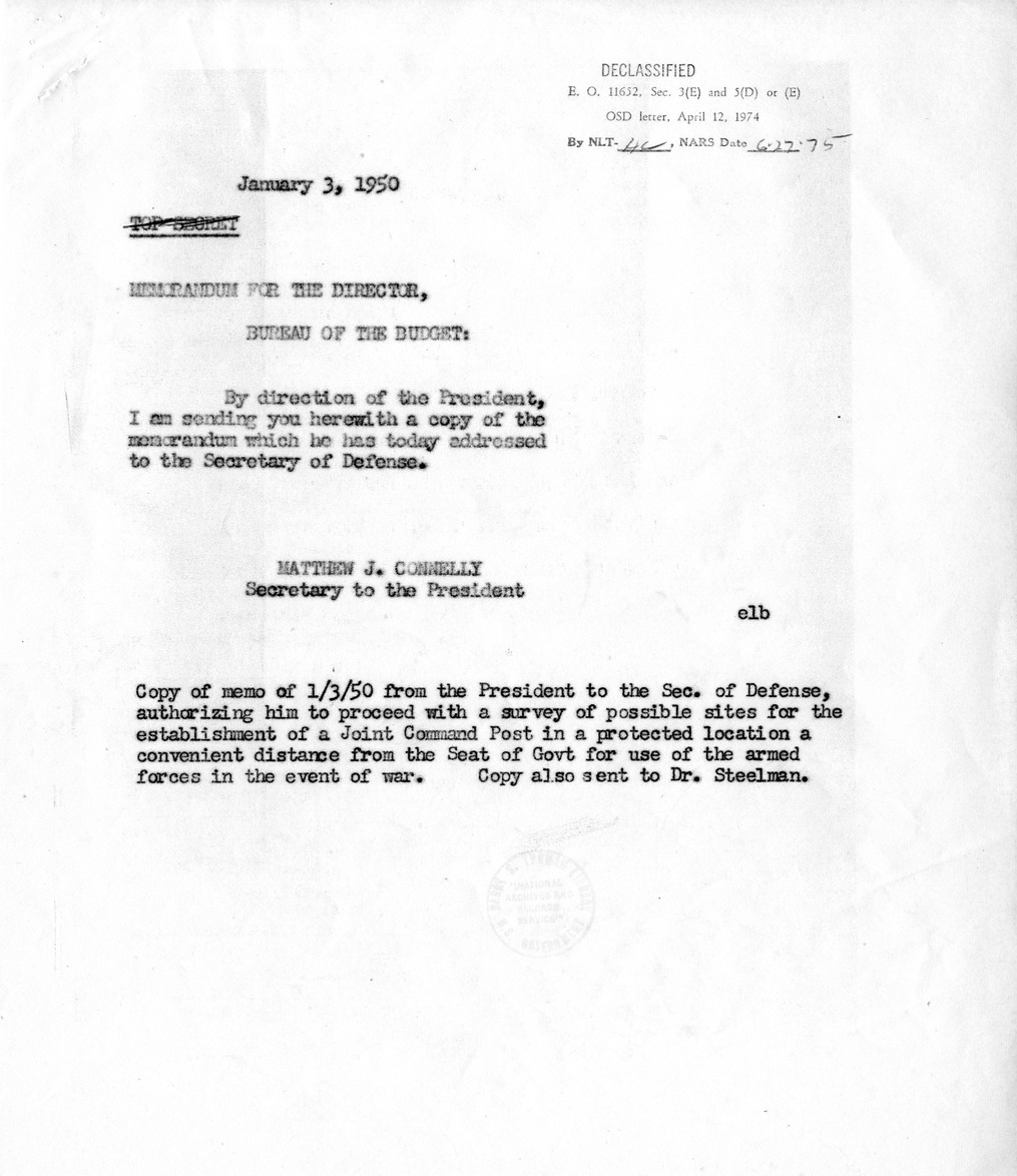 Memorandum from Secretary of Defense Louis Johnson to President Harry S. Truman, with Attachments and Related Material