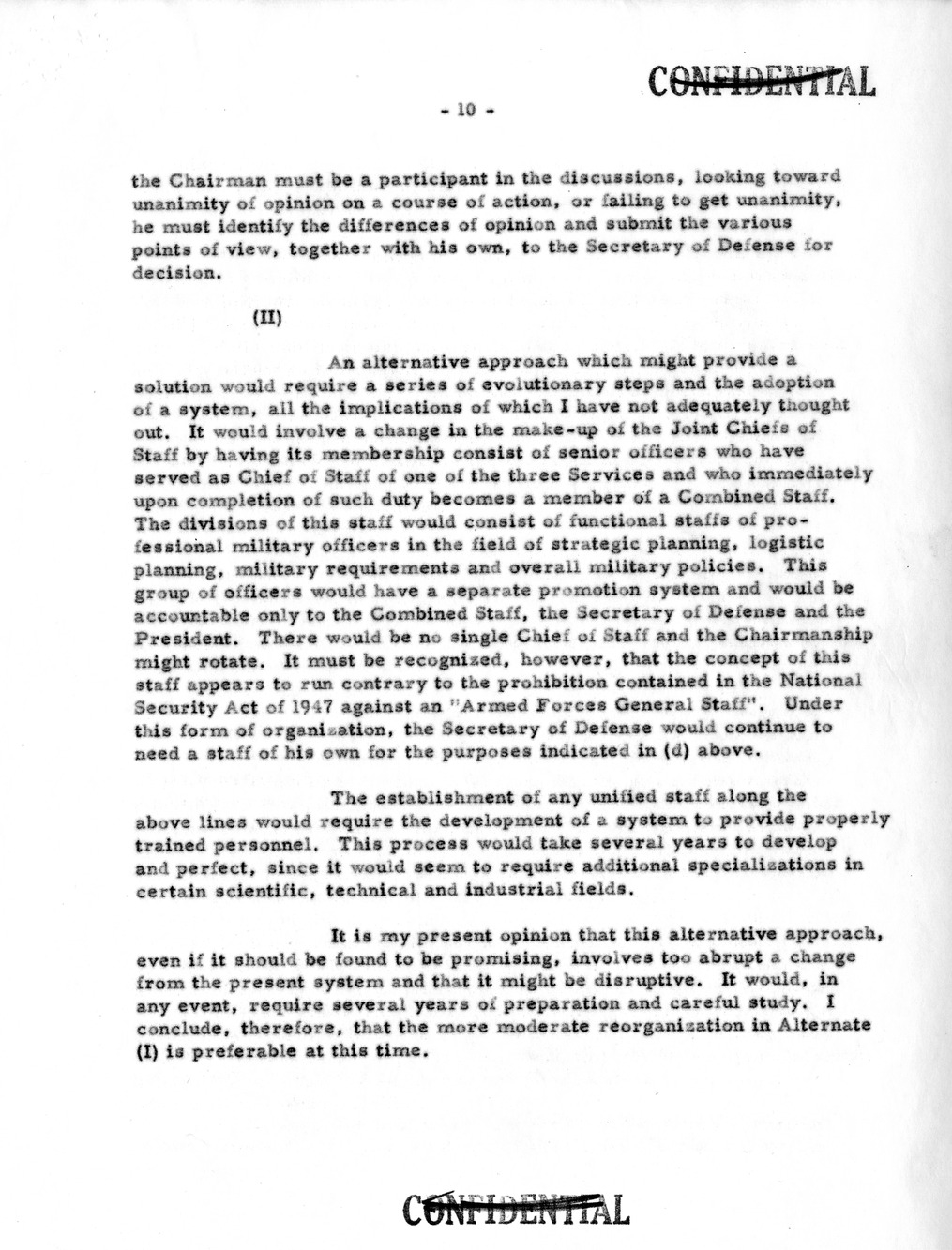 Memorandum from Secretary of Defense Robert Lovett to President Harry S. Truman