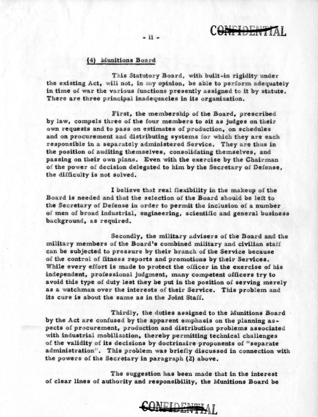 Memorandum from Secretary of Defense Robert Lovett to President Harry S. Truman