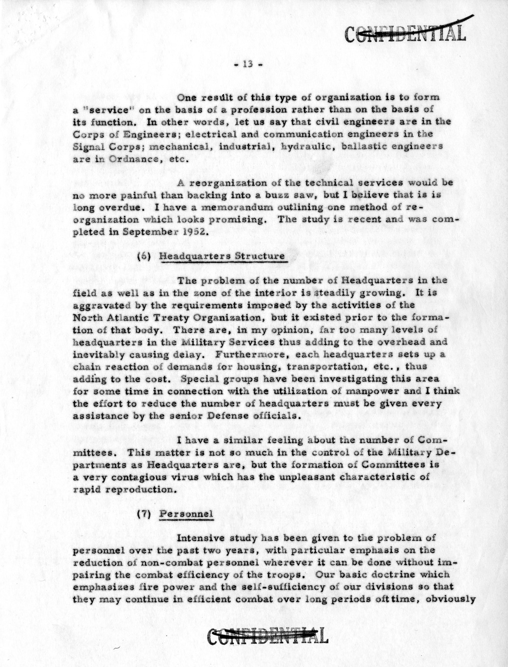 Memorandum from Secretary of Defense Robert Lovett to President Harry S. Truman