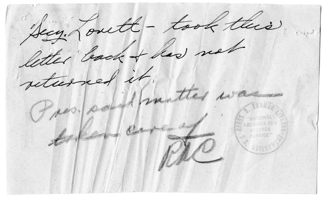 Memorandum from Russell P. Andrews to John Steelman with Attachments