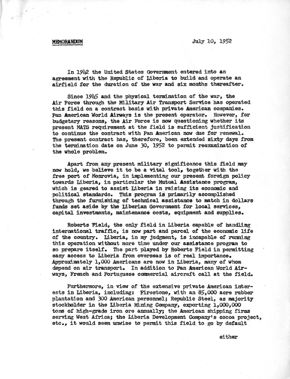 Correspondence Between President Harry S. Truman and Secretary of Defense Robert Lovett, with Attachments