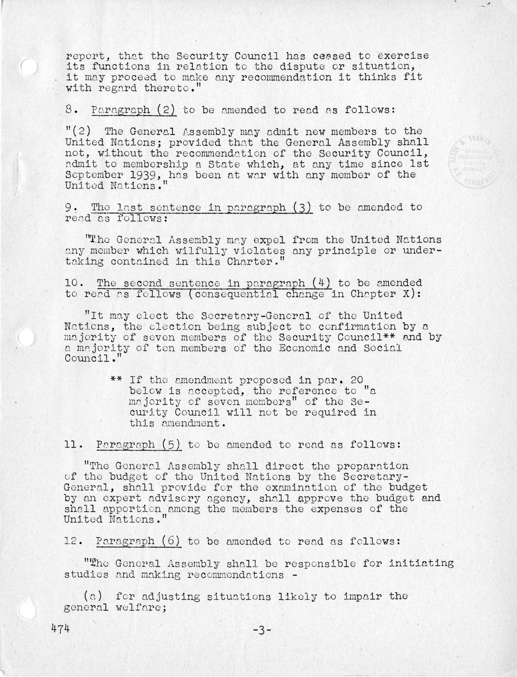 Report, Comments and Proposed Amendments Concerning the Dumbarton Oaks Proposals, Submitted by the Delegations to the United Nations Conference on International Organization