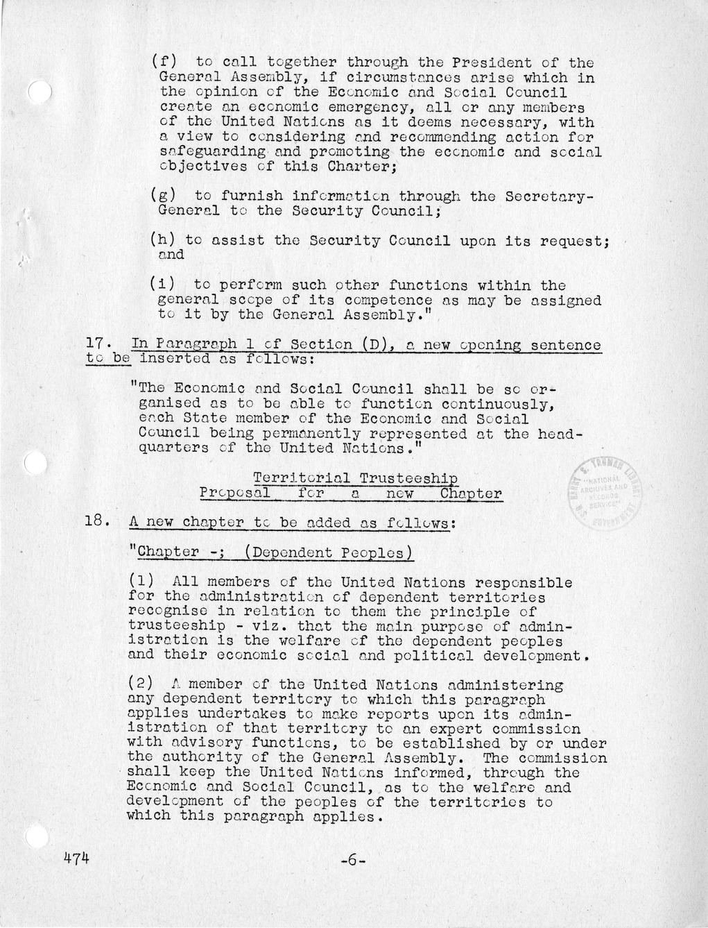 Report, Comments and Proposed Amendments Concerning the Dumbarton Oaks Proposals, Submitted by the Delegations to the United Nations Conference on International Organization