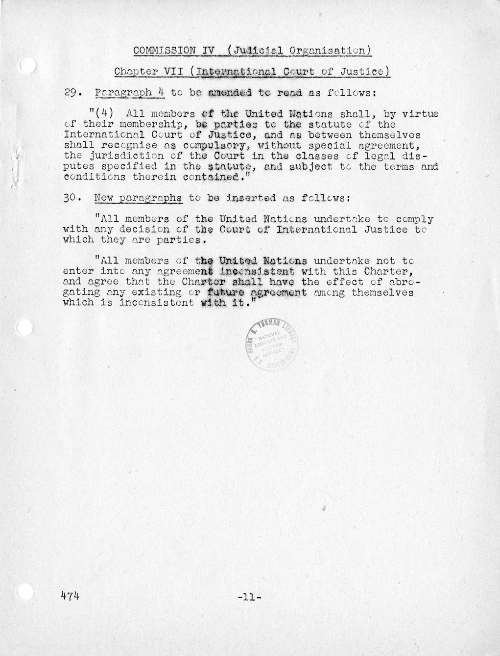 Report, Comments and Proposed Amendments Concerning the Dumbarton Oaks Proposals, Submitted by the Delegations to the United Nations Conference on International Organization