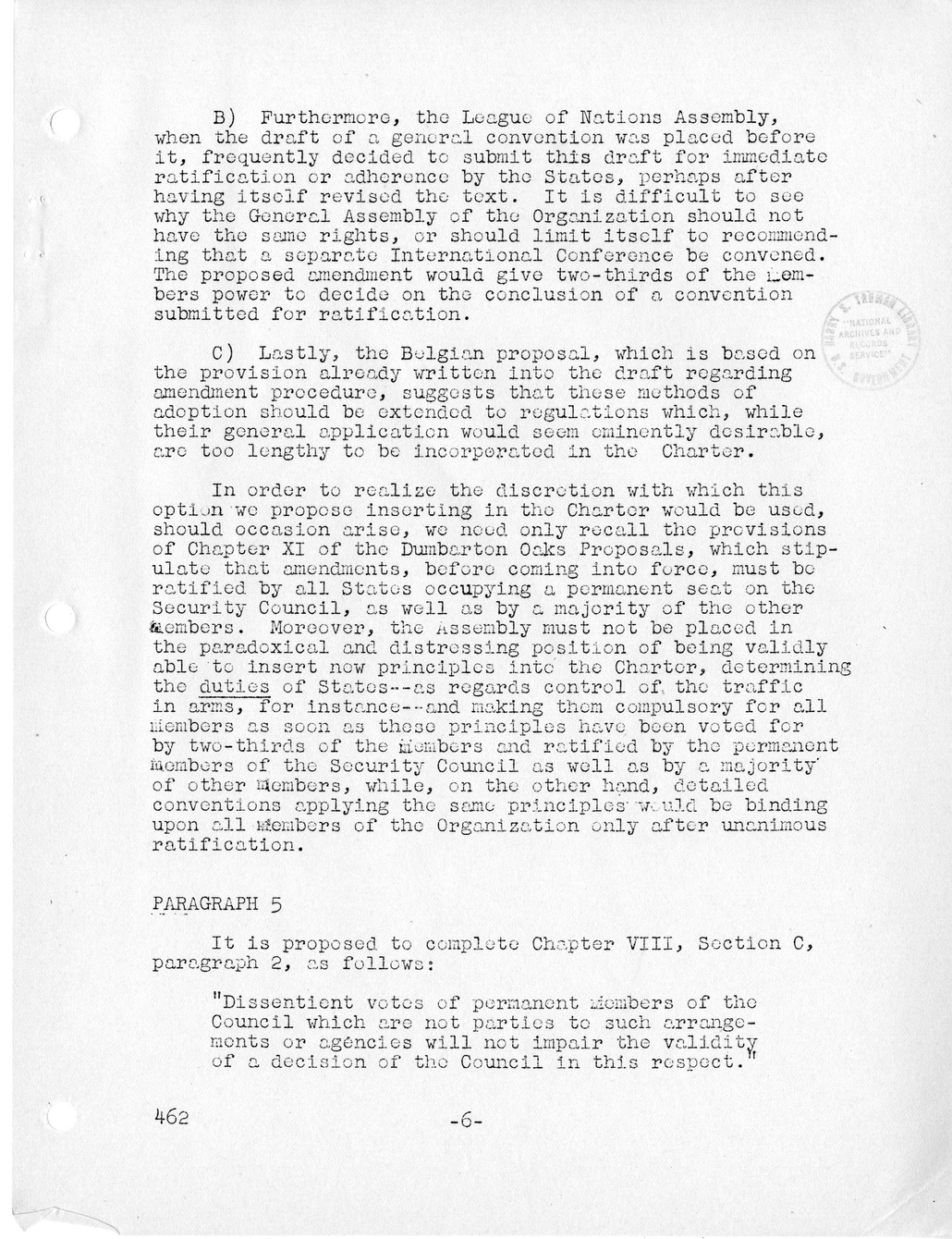 Report, Comments and Proposed Amendments Concerning the Dumbarton Oaks Proposals, Submitted by the Delegations to the United Nations Conference on International Organization
