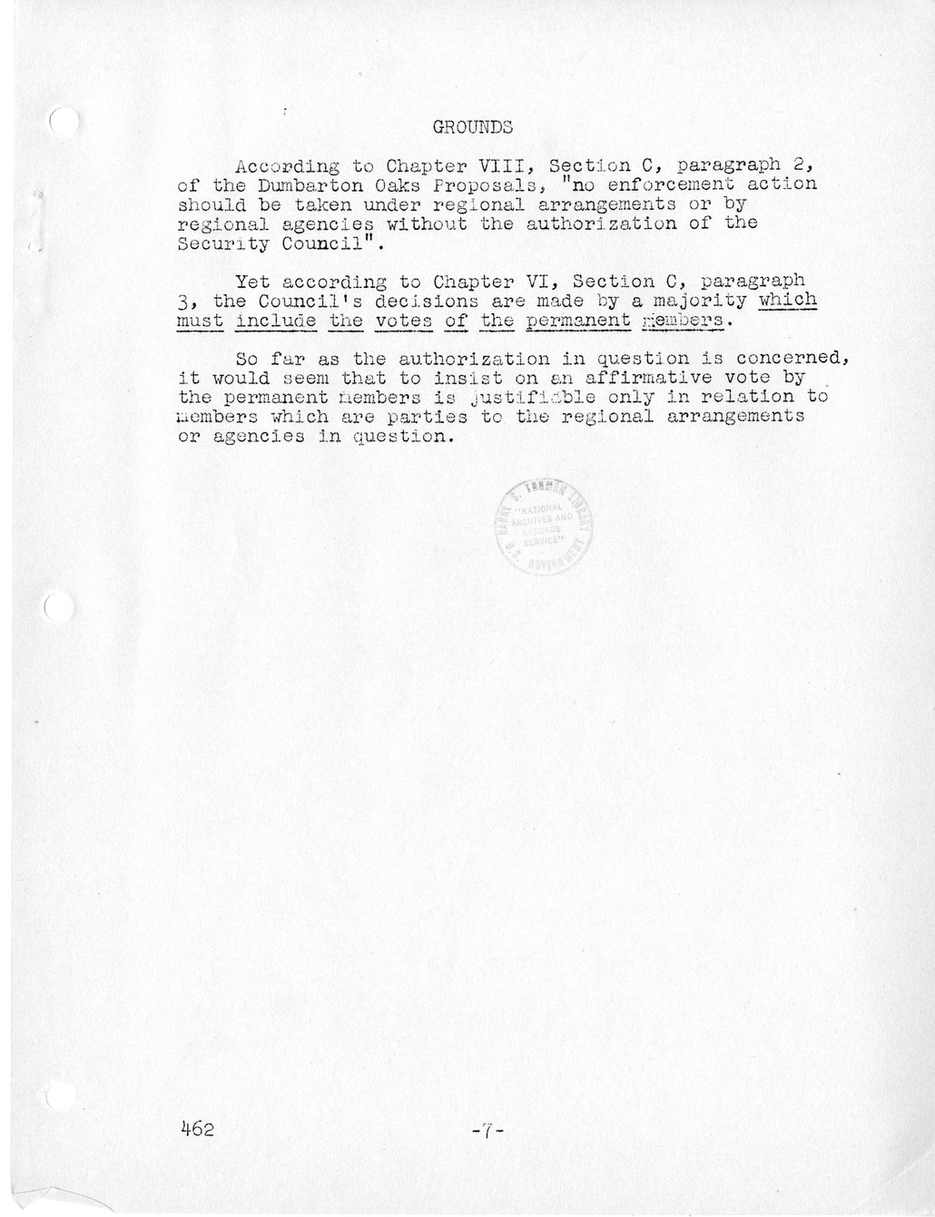 Report, Comments and Proposed Amendments Concerning the Dumbarton Oaks Proposals, Submitted by the Delegations to the United Nations Conference on International Organization