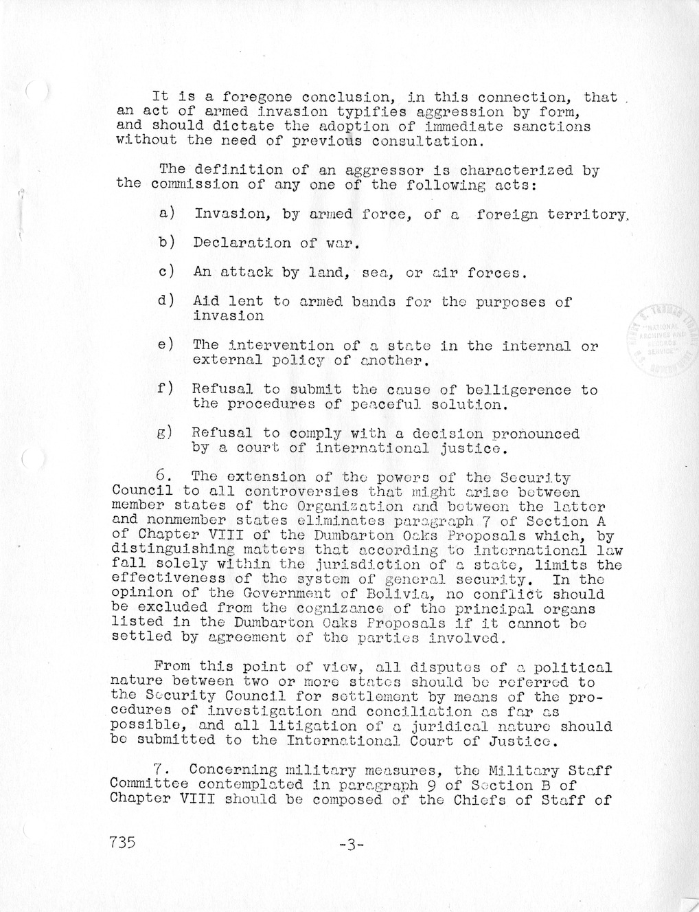 Report, Comments and Proposed Amendments Concerning the Dumbarton Oaks Proposals, Submitted by the Delegations to the United Nations Conference on International Organization