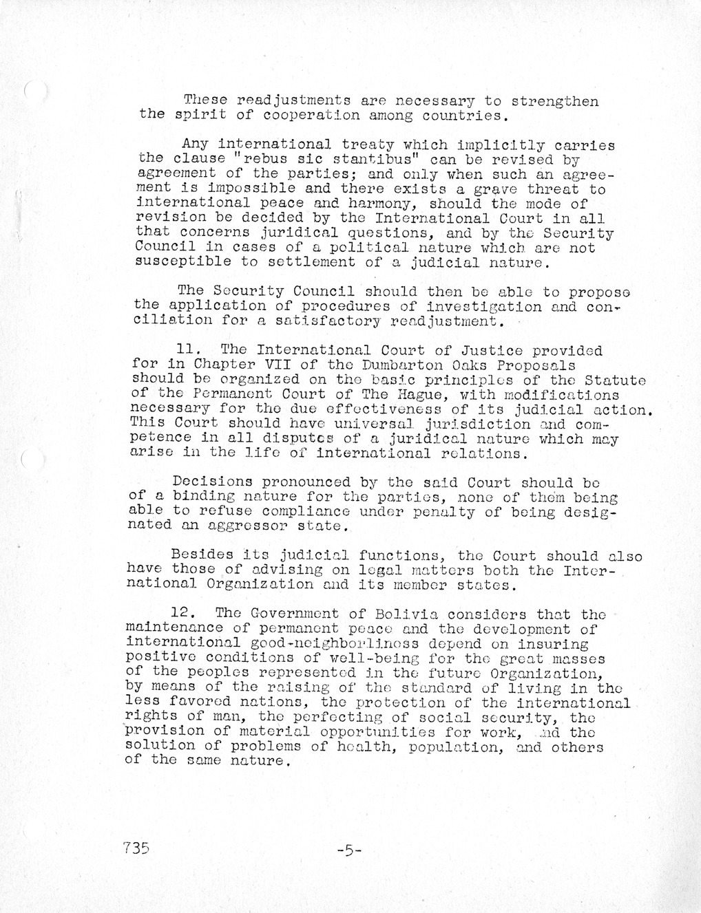 Report, Comments and Proposed Amendments Concerning the Dumbarton Oaks Proposals, Submitted by the Delegations to the United Nations Conference on International Organization