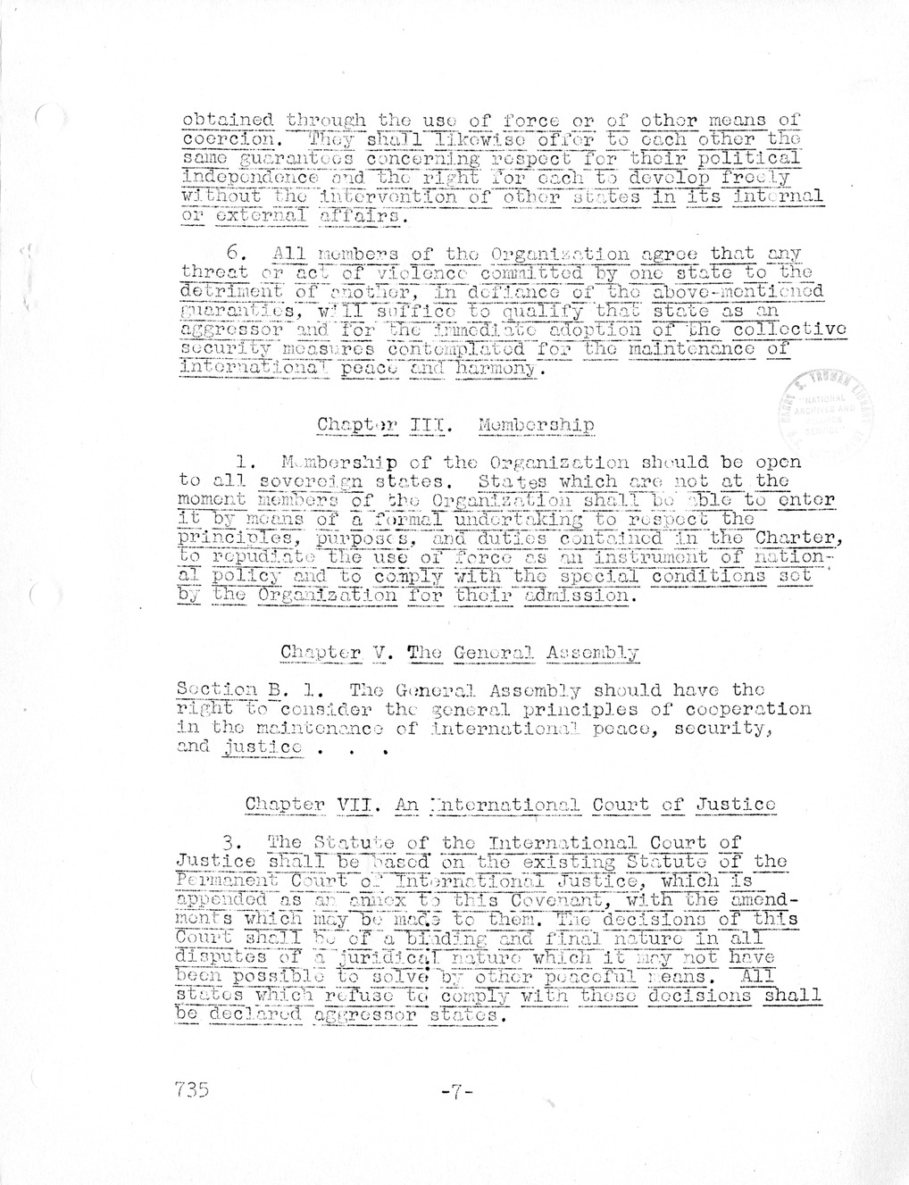 Report, Comments and Proposed Amendments Concerning the Dumbarton Oaks Proposals, Submitted by the Delegations to the United Nations Conference on International Organization