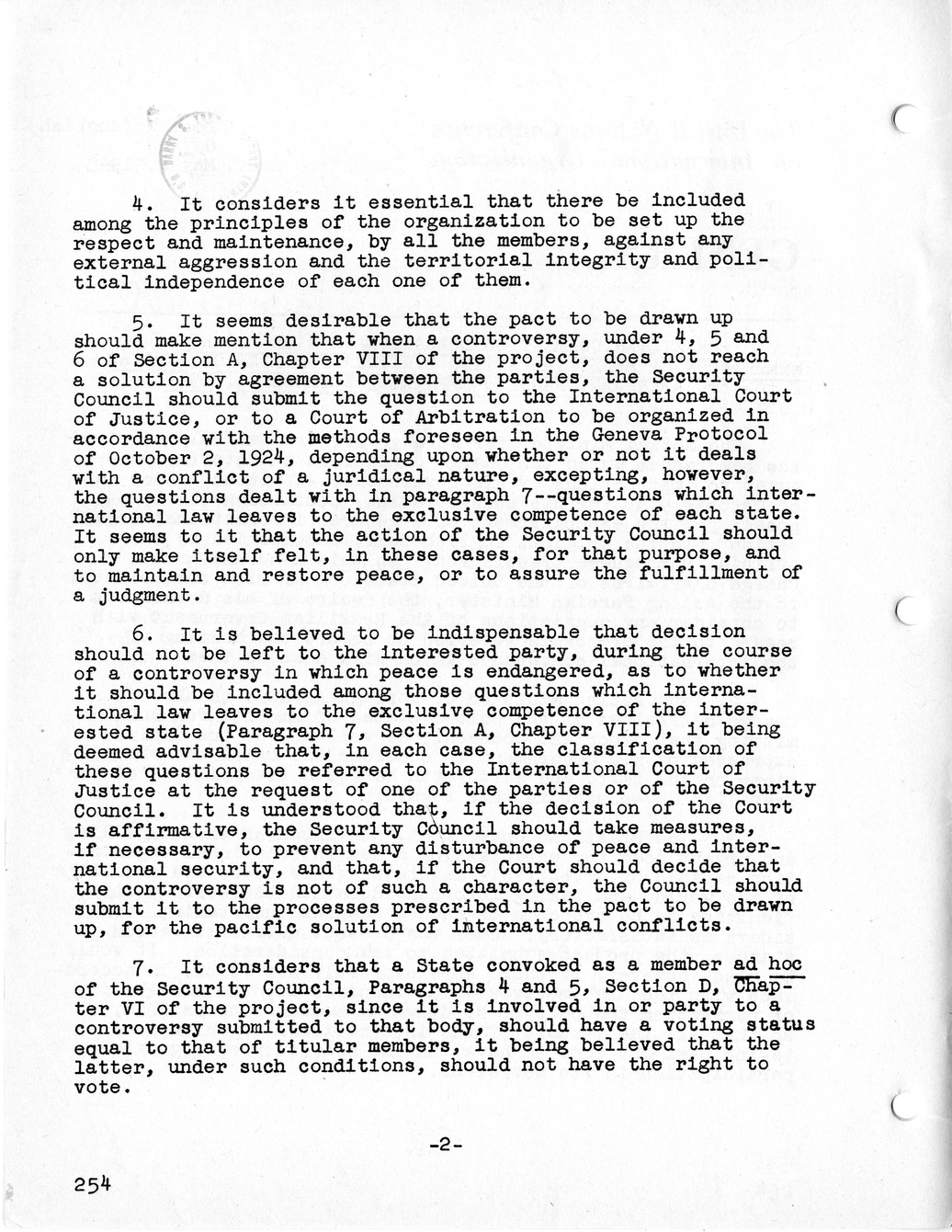 Report, Comments and Proposed Amendments Concerning the Dumbarton Oaks Proposals, Submitted by the Delegations to the United Nations Conference on International Organization