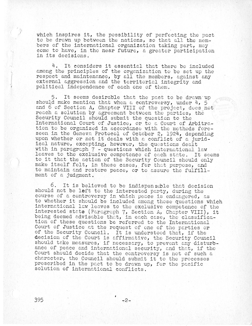 Report, Comments and Proposed Amendments Concerning the Dumbarton Oaks Proposals, Submitted by the Delegations to the United Nations Conference on International Organization