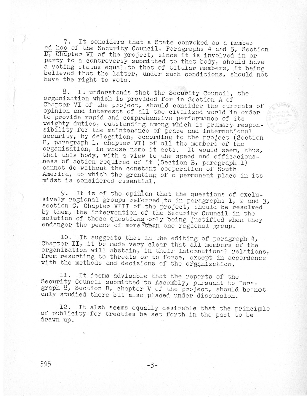 Report, Comments and Proposed Amendments Concerning the Dumbarton Oaks Proposals, Submitted by the Delegations to the United Nations Conference on International Organization