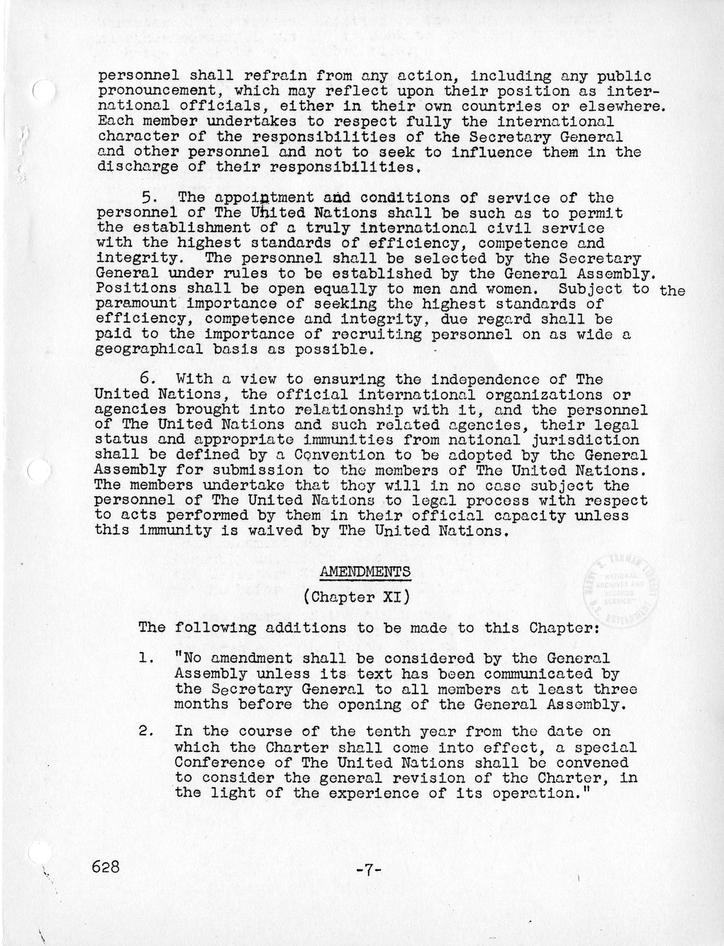Report, Comments and Proposed Amendments Concerning the Dumbarton Oaks Proposals, Submitted by the Delegations to the United Nations Conference on International Organization