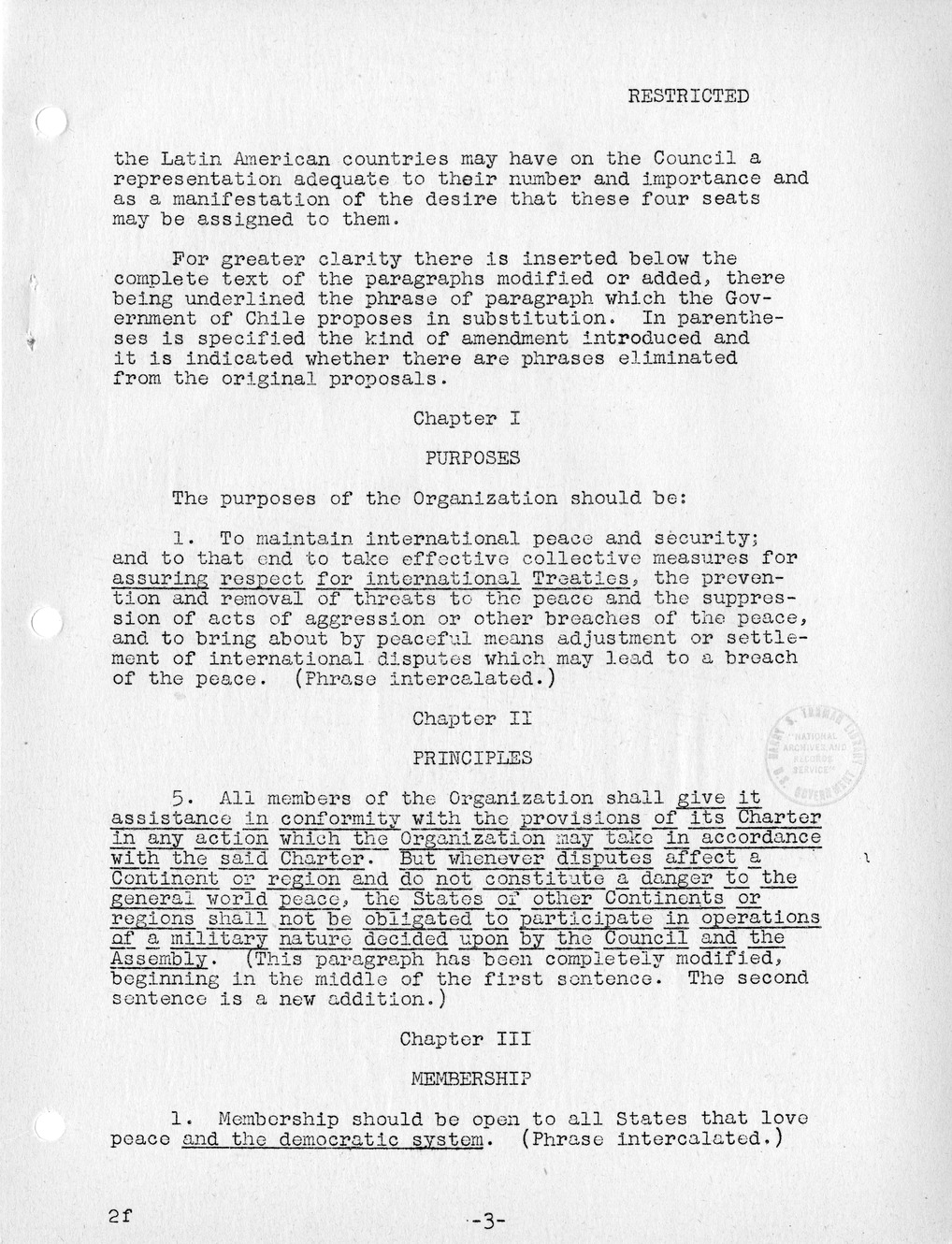 Report, Comments and Proposed Amendments Concerning the Dumbarton Oaks Proposals, Submitted by the Delegations to the United Nations Conference on International Organization