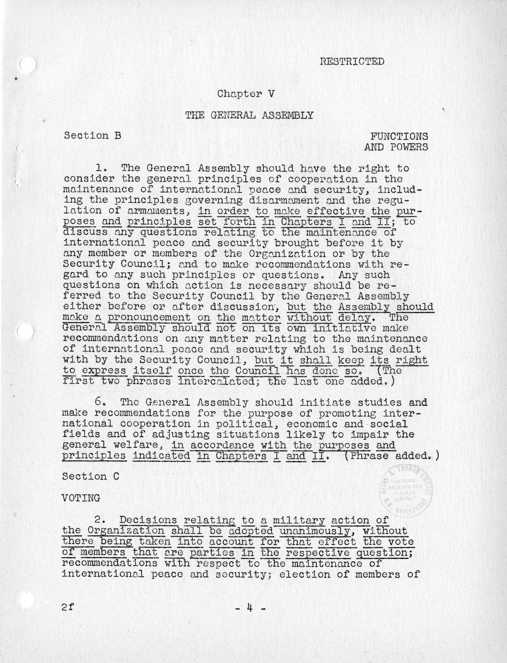 Report, Comments and Proposed Amendments Concerning the Dumbarton Oaks Proposals, Submitted by the Delegations to the United Nations Conference on International Organization