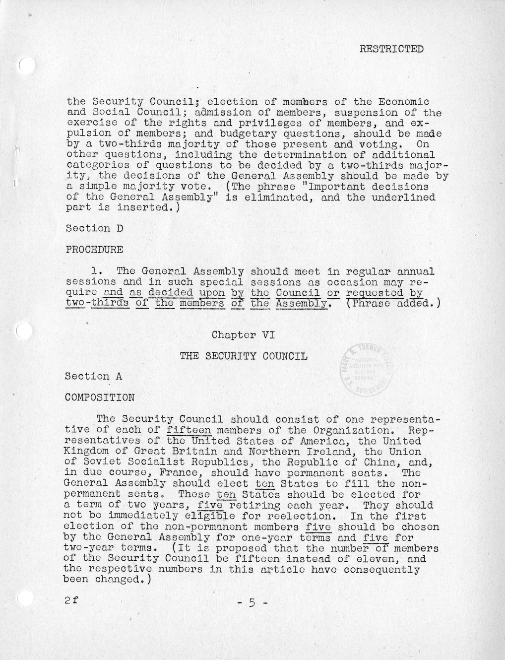 Report, Comments and Proposed Amendments Concerning the Dumbarton Oaks Proposals, Submitted by the Delegations to the United Nations Conference on International Organization
