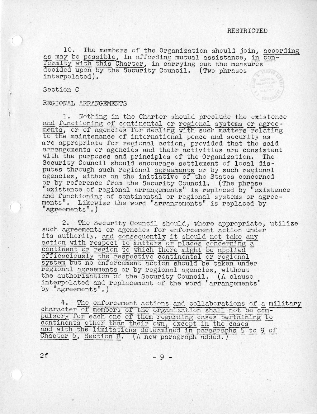Report, Comments and Proposed Amendments Concerning the Dumbarton Oaks Proposals, Submitted by the Delegations to the United Nations Conference on International Organization