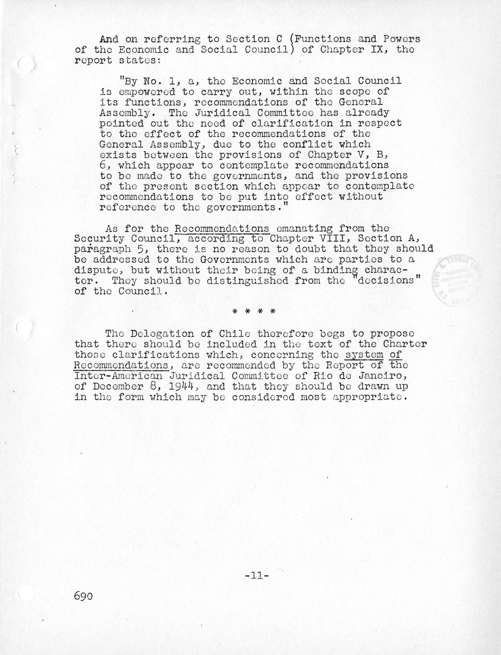 Report, Comments and Proposed Amendments Concerning the Dumbarton Oaks Proposals, Submitted by the Delegations to the United Nations Conference on International Organization