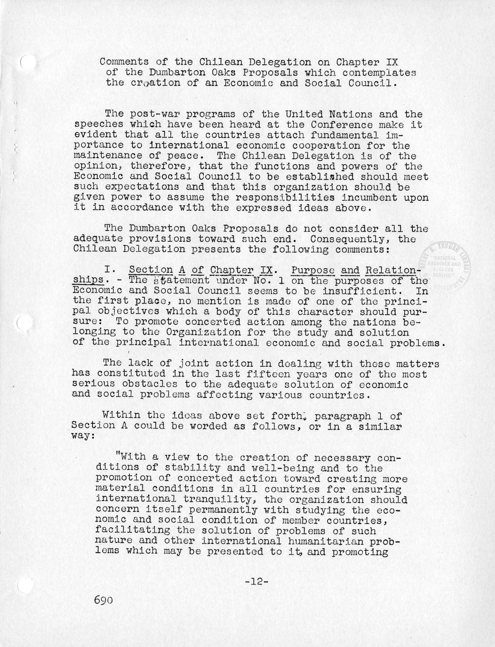 Report, Comments and Proposed Amendments Concerning the Dumbarton Oaks Proposals, Submitted by the Delegations to the United Nations Conference on International Organization