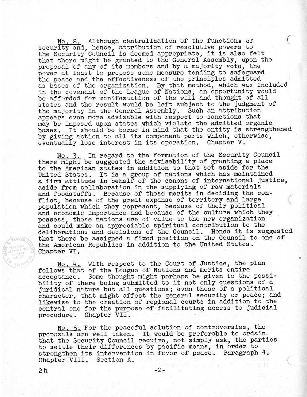 Report, Comments and Proposed Amendments Concerning the Dumbarton Oaks Proposals, Submitted by the Delegations to the United Nations Conference on International Organization