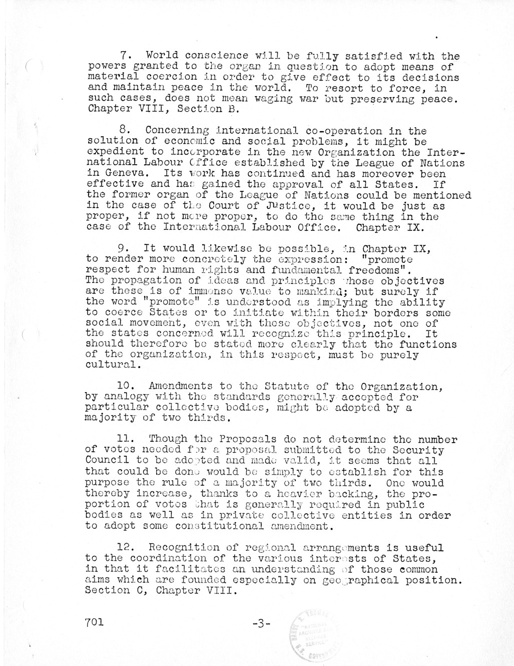 Report, Comments and Proposed Amendments Concerning the Dumbarton Oaks Proposals, Submitted by the Delegations to the United Nations Conference on International Organization