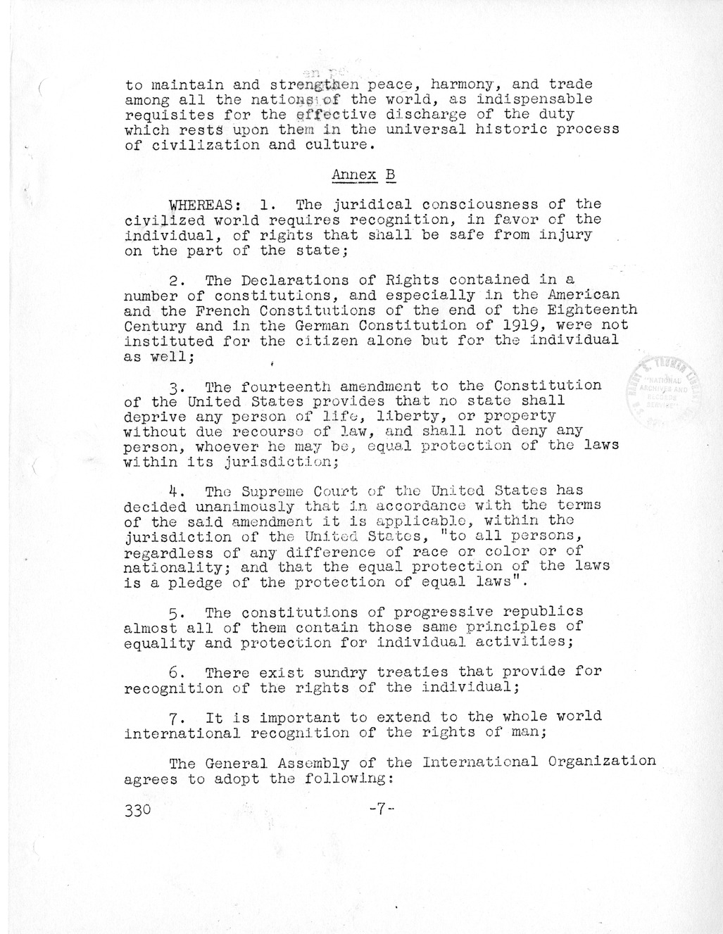 Report, Comments and Proposed Amendments Concerning the Dumbarton Oaks Proposals, Submitted by the Delegations to the United Nations Conference on International Organization