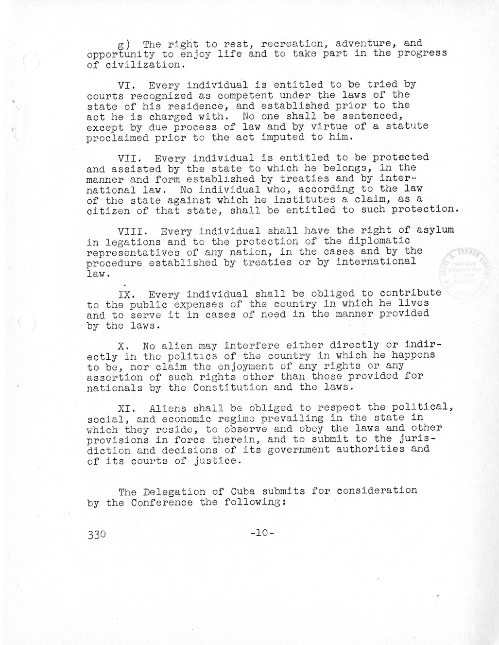 Report, Comments and Proposed Amendments Concerning the Dumbarton Oaks Proposals, Submitted by the Delegations to the United Nations Conference on International Organization