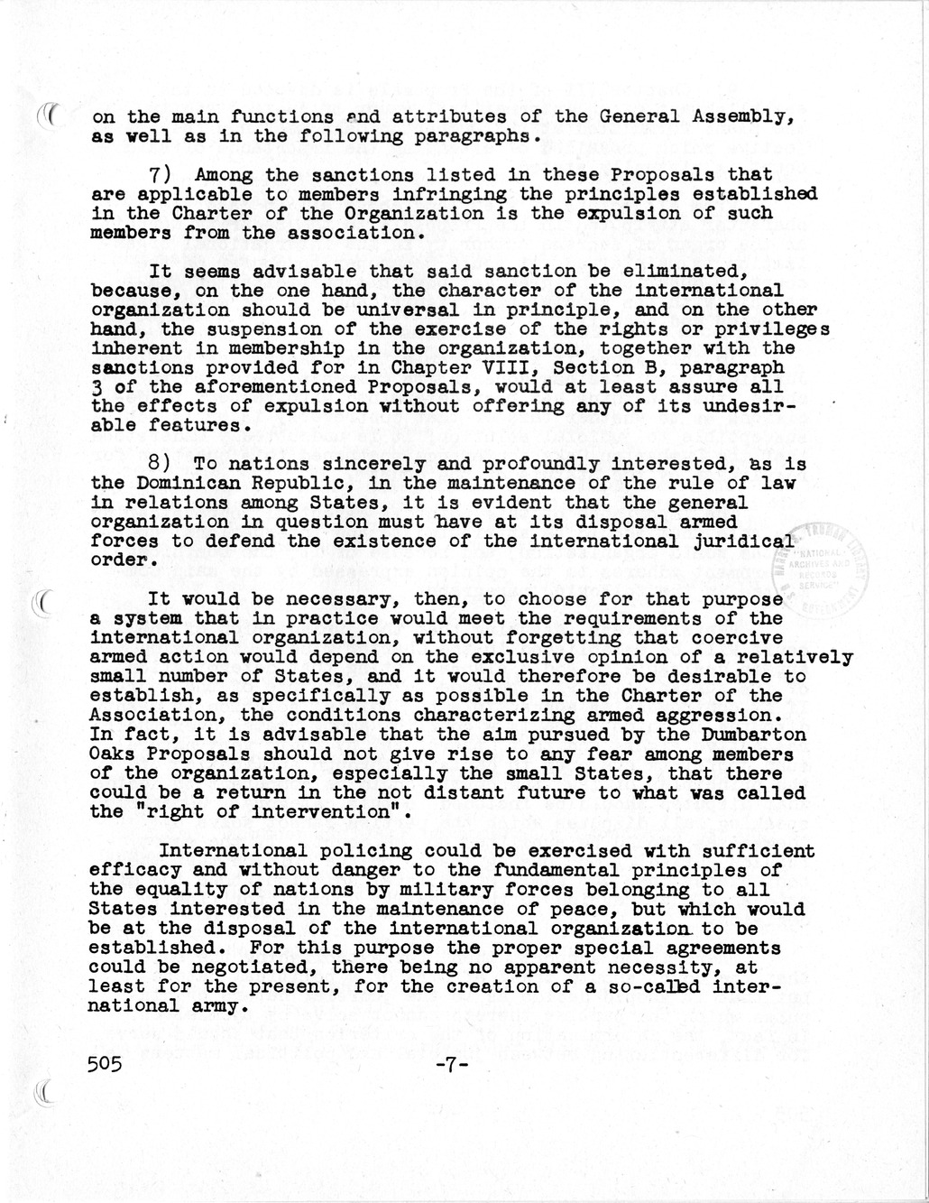 Report, Comments and Proposed Amendments Concerning the Dumbarton Oaks Proposals, Submitted by the Delegations to the United Nations Conference on International Organization