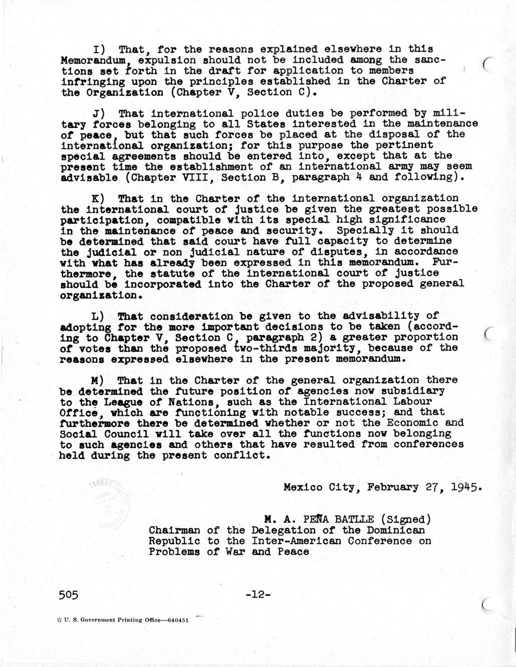 Report, Comments and Proposed Amendments Concerning the Dumbarton Oaks Proposals, Submitted by the Delegations to the United Nations Conference on International Organization