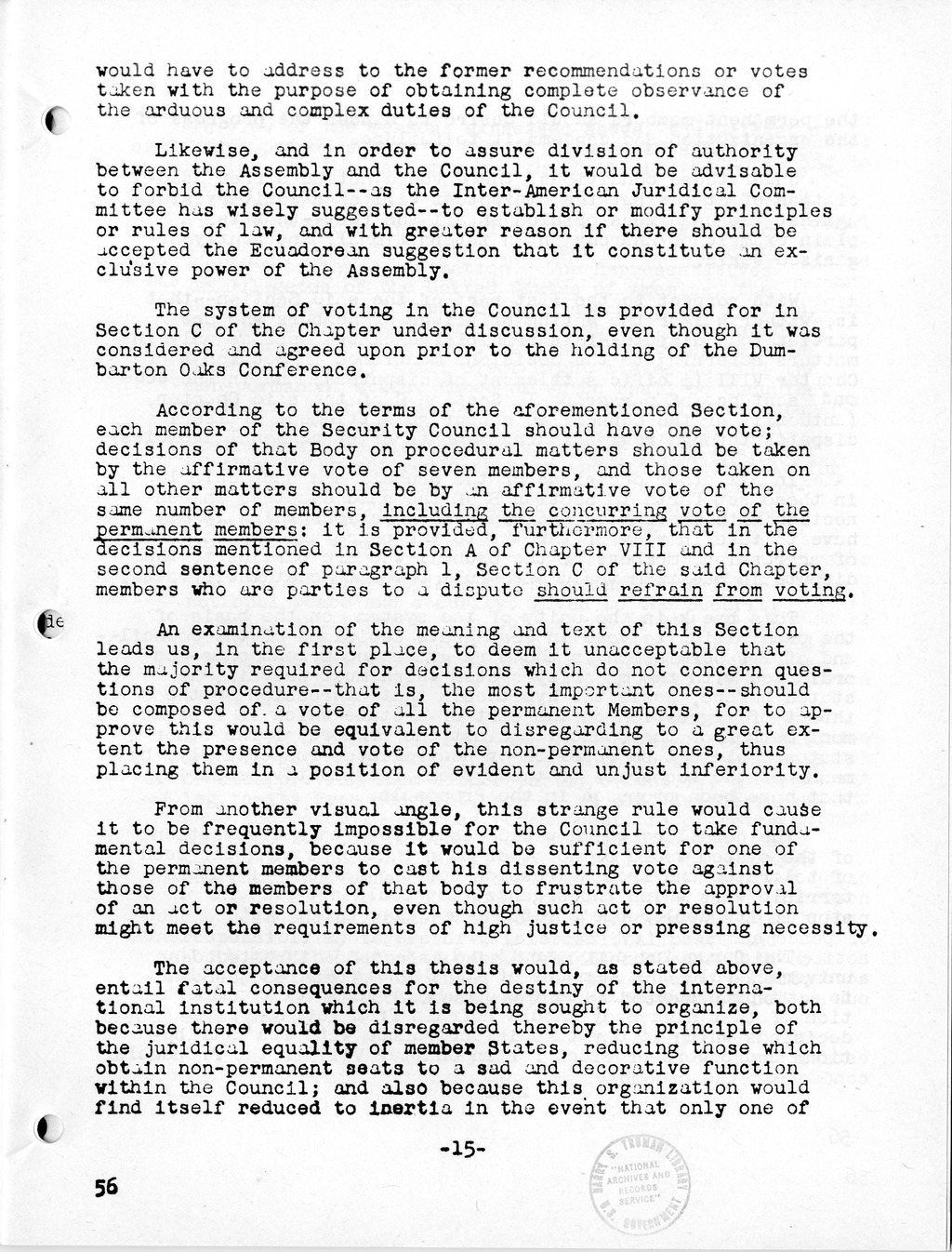 Report, Comments and Proposed Amendments Concerning the Dumbarton Oaks Proposals, Submitted by the Delegations to the United Nations Conference on International Organization